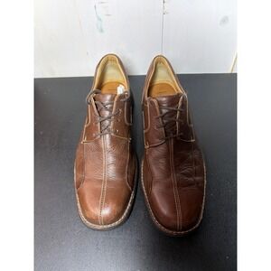 Johnston & Murphy Shuler Brown Leather Bicycle Toe Oxfords Mens 10.5 M
